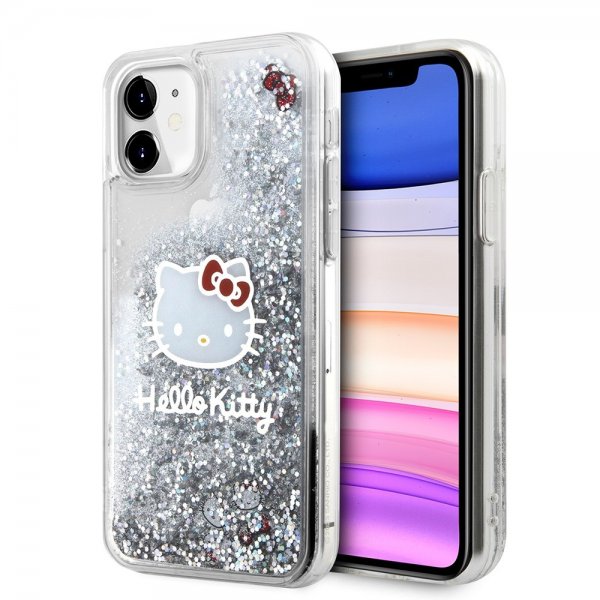 Hello Kitty iPhone 11 Cover Liquid Glitter Gennemsigtig