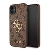 Guess iPhone 11 Cover Metal Logo Brun