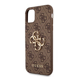 Guess iPhone 11 Cover Metal Logo Brun