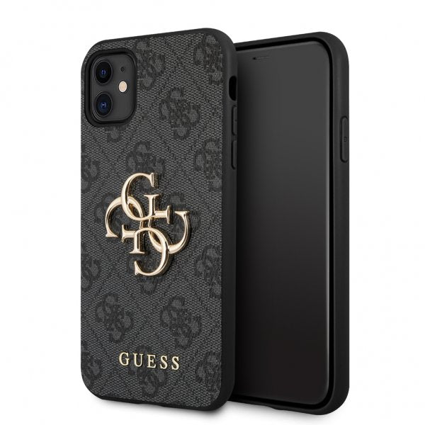 Guess iPhone 11 Cover Metal Logo Grå