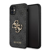 Guess iPhone 11 Cover Metal Logo Grå