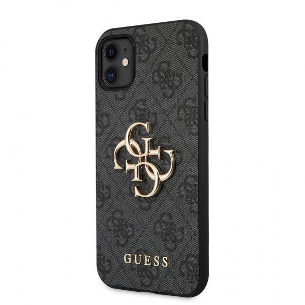 Guess iPhone 11 Cover Metal Logo Grå