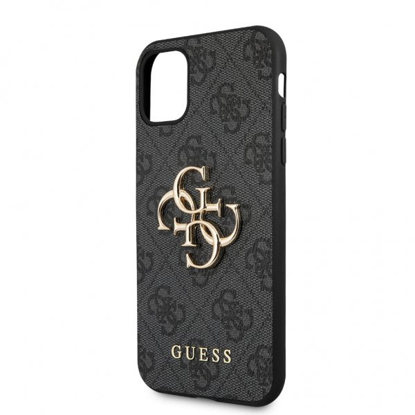 Guess iPhone 11 Cover Metal Logo Grå