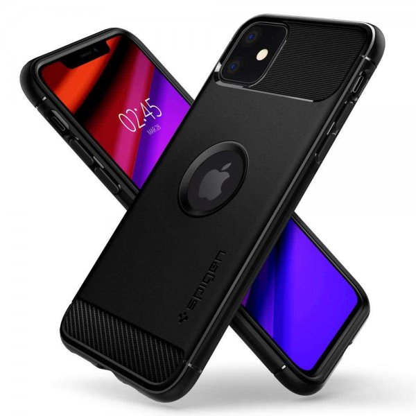Spigen iPhone 11 Cover Rugged Armor Mat Sort