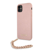 Guess iPhone 11 Cover Saffiano Chain Rosa