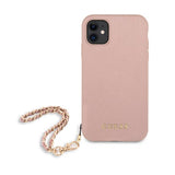 Guess iPhone 11 Cover Saffiano Chain Rosa