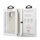 Guess iPhone 11 Cover Saffiano Guld