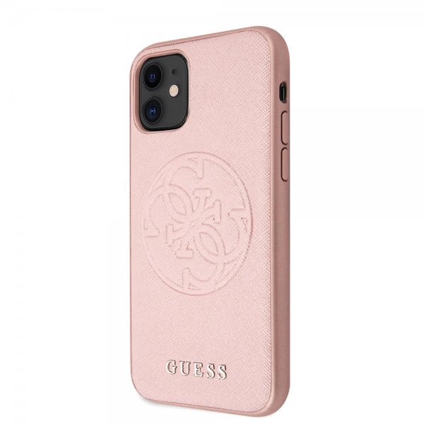 Guess iPhone 11 Cover Saffiano Rosaguld