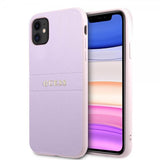 Guess iPhone 11 Cover Saffiano Metal Logo Lilla