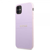 Guess iPhone 11 Cover Saffiano Metal Logo Lilla