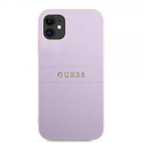 Guess iPhone 11 Cover Saffiano Metal Logo Lilla
