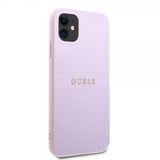 Guess iPhone 11 Cover Saffiano Metal Logo Lilla