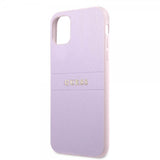 Guess iPhone 11 Cover Saffiano Metal Logo Lilla