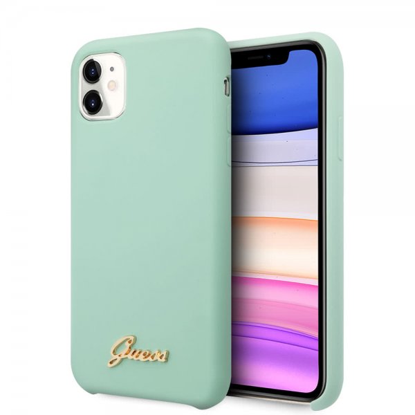 Guess iPhone 11 Skal Silikone Cover Vintage Grøn