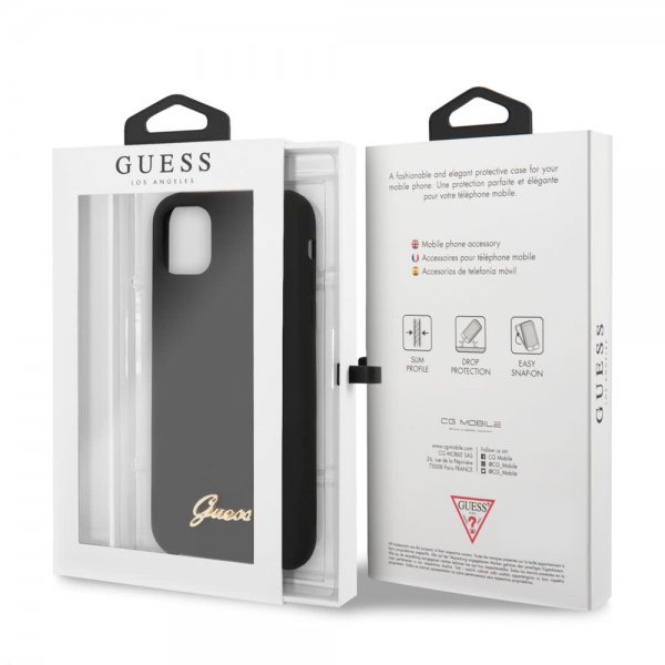 Guess iPhone 11 Cover Silikone Vintage Sort