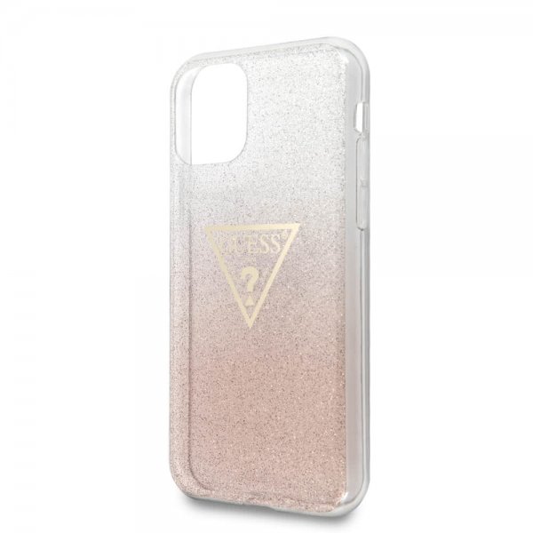 Guess iPhone 11 Cover Solid Glitter Cover Rosa