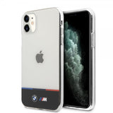 BMW iPhone 11 Cover Tricolor Stripe Transparent