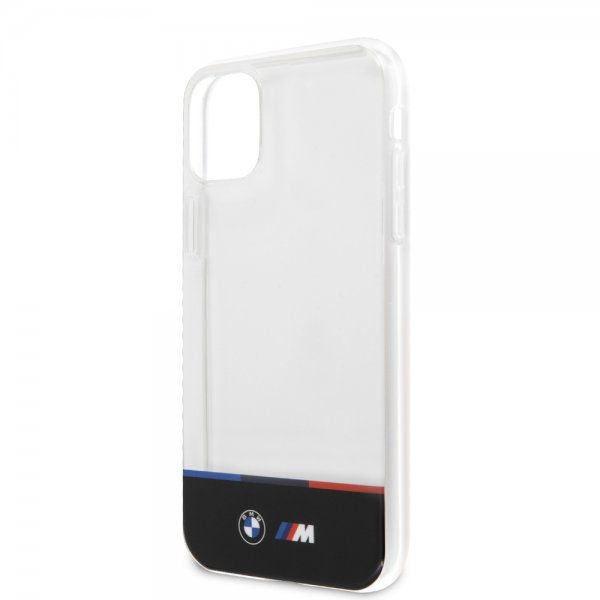 BMW iPhone 11 Cover Tricolor Stripe Transparent