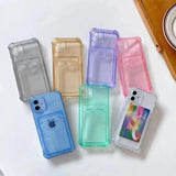 iPhone 11 Cover Kortholder Stødsikkert Gennemsigtigt