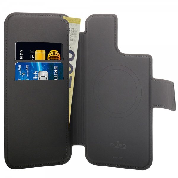 Puro iPhone 12/12 Pro/13/14/15 Cover MagSafe Folio Sort