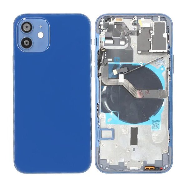 iPhone 12 Bagside med Komplet Ramme OEM - Blå