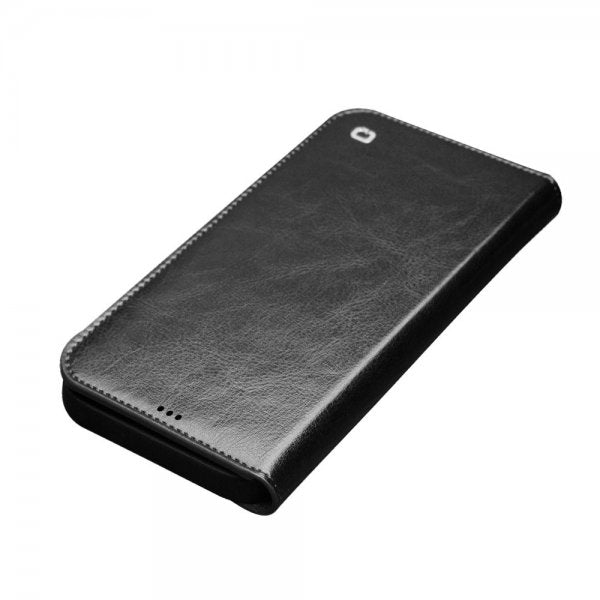 Qialino iPhone 12/iPhone 12 Pro Etui Ægte Læder Sort