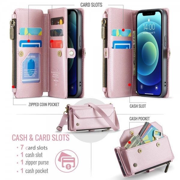 CaseMe iPhone 12/iPhone 12 Pro Etui C36 Serie Rosa