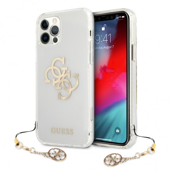 Guess iPhone 12/iPhone 12 Pro Cover 4G Logo Guld Klar