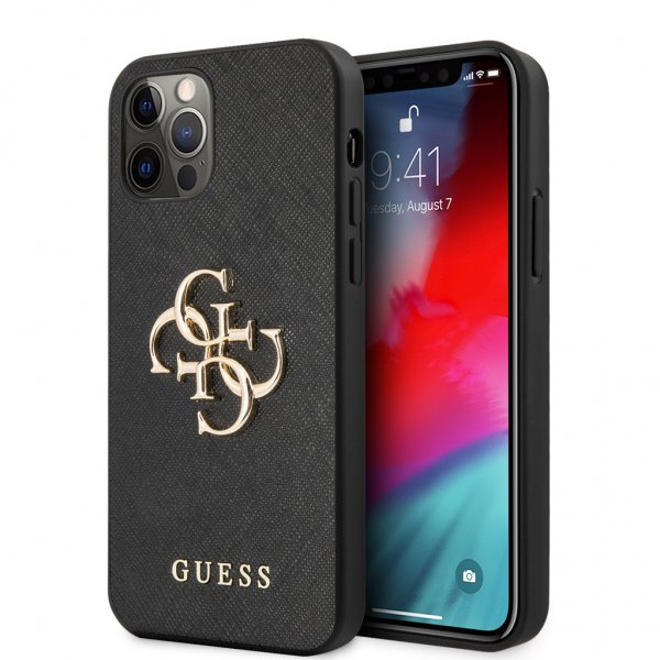 Guess iPhone 12/iPhone 12 Pro Cover 4G Logo Saffiano Sort