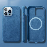 iPhone 12/iPhone 12 Pro Cover Alcantara MagSafe Blå