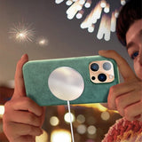 iPhone 12/iPhone 12 Pro Cover Alcantara MagSafe Blå