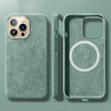 iPhone 12/iPhone 12 Pro Cover Alcantara MagSafe Grøn