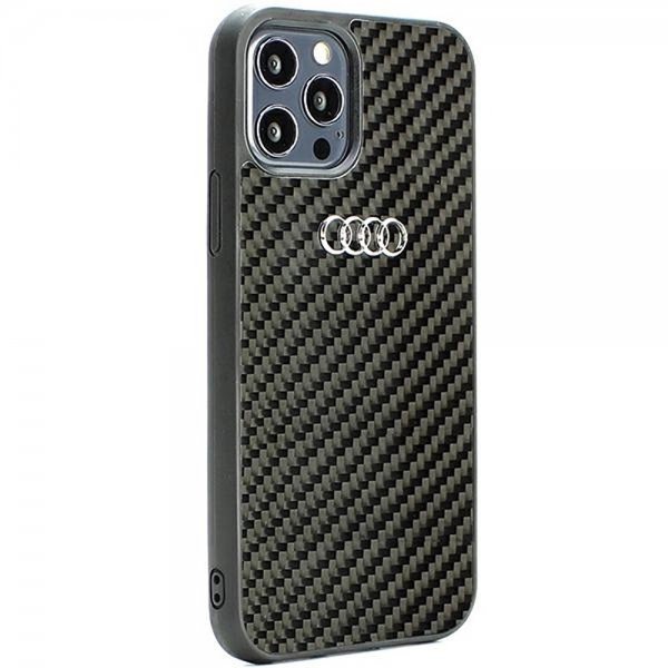 Audi iPhone 12/iPhone 12 Pro Cover Carbon Fiber Sort