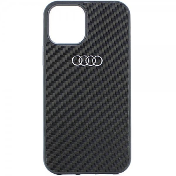 Audi iPhone 12/iPhone 12 Pro Cover Carbon Fiber Sort