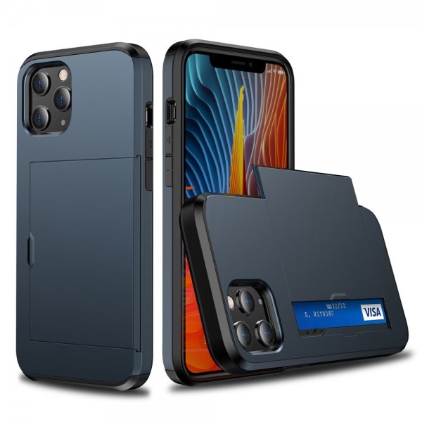 iPhone 12/iPhone 12 Pro Cover Card Slide Blå