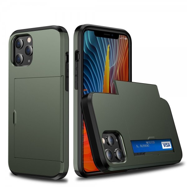 iPhone 12/iPhone 12 Pro Cover Card Slide Grøn