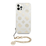 Guess iPhone 12/iPhone 12 Pro Etui Kæde Peony Guld