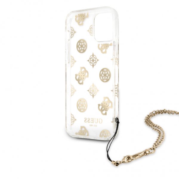 Guess iPhone 12/iPhone 12 Pro Etui Kæde Peony Guld
