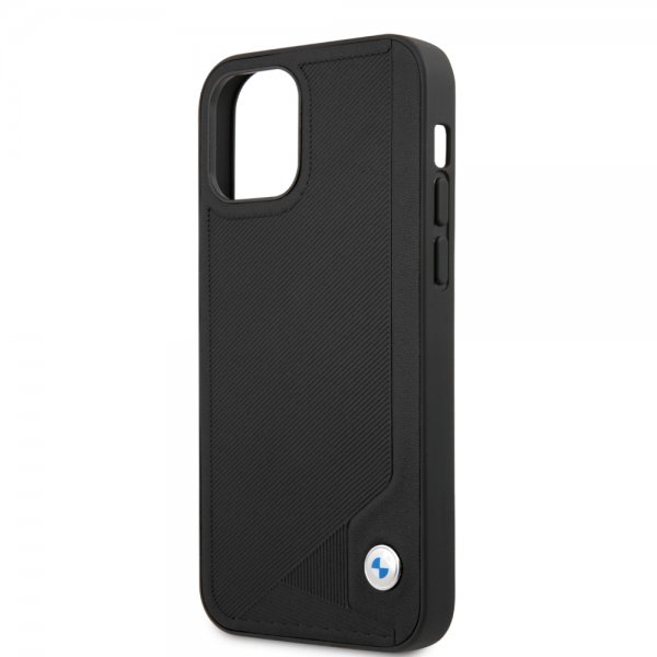 BMW iPhone 12/iPhone 12 Pro Cover Debossed Stripes Sort