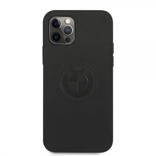 BMW iPhone 12/iPhone 12 Pro Cover Præget Logo Sort
