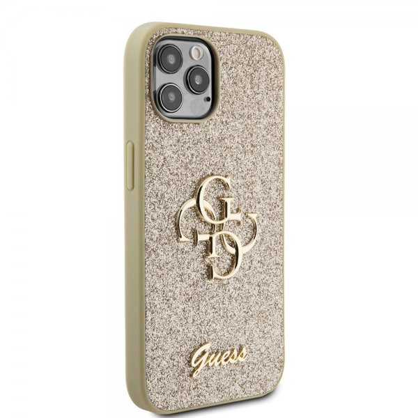 Guess iPhone 12/iPhone 12 Pro Cover Fixed Glitter Guld