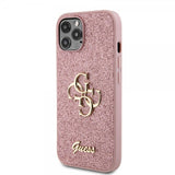 Guess iPhone 12/iPhone 12 Pro Cover Fixed Glitter Rosa