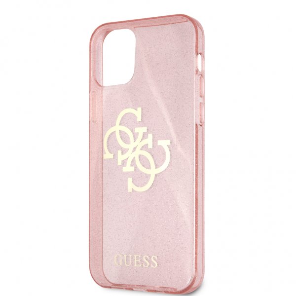 Guess iPhone 12/iPhone 12 Pro Cover Fuld Glitter Rosa