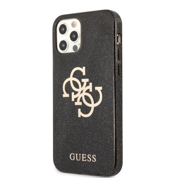 Guess iPhone 12/iPhone 12 Pro Cover Fuld Glitter Sort