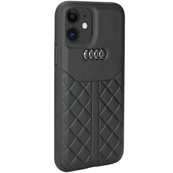 Audi iPhone 12/iPhone 12 Pro Cover Ægte Læder Etui Sort