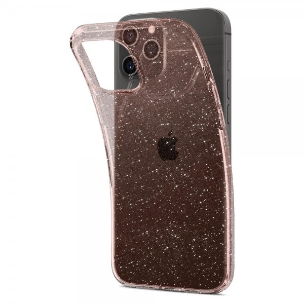 Spigen iPhone 12/iPhone 12 Pro Cover Liquid Crystal Glitter Rose Quartz