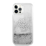 Guess iPhone 12/iPhone 12 Pro Cover Liquid Glitter Sølv Klar
