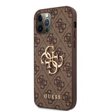 Guess iPhone 12/iPhone 12 Pro Cover Metal Logo Brun