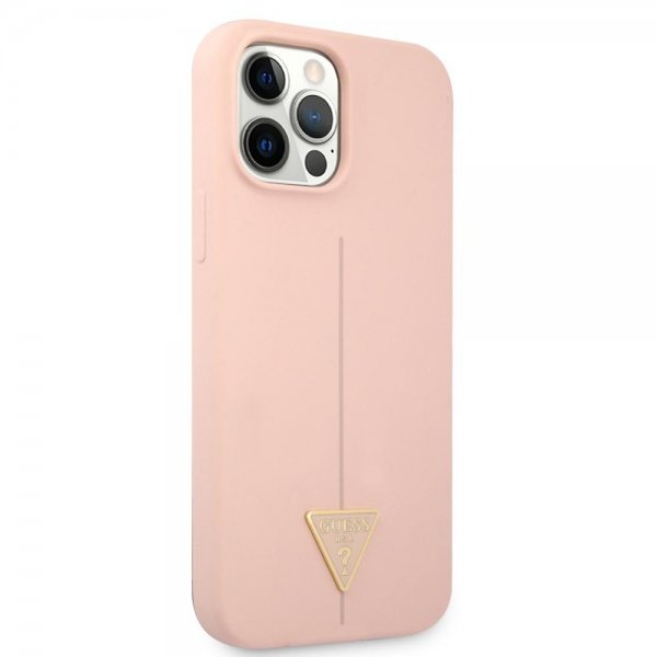 Guess iPhone 12/iPhone 12 Pro Cover Metal Triangle Rosa