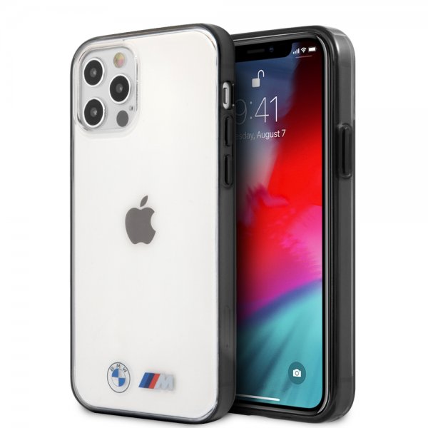 BMW iPhone 12/iPhone 12 Pro Cover Metallic Sort Gennemsigtig